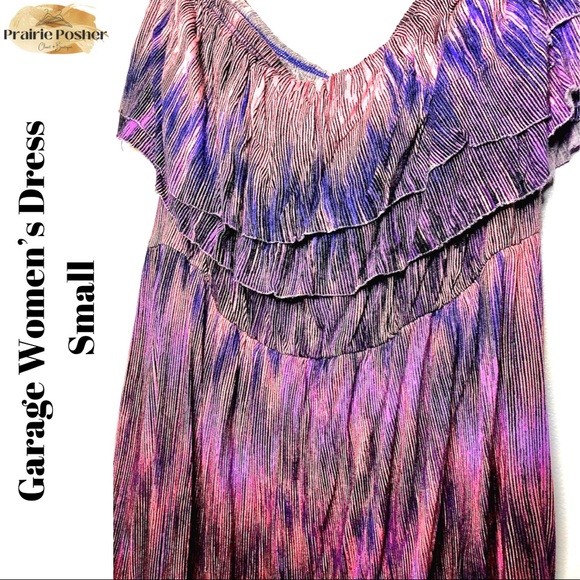 Garage Strapless Dress, Purple/Pink Pattern, Women’s Small, PrairieposherCA - Picture 2 of 2